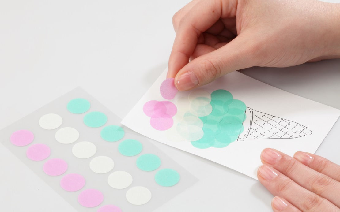Stalogy Circular Masking Tape Patches 20mm - Shuffle Neon