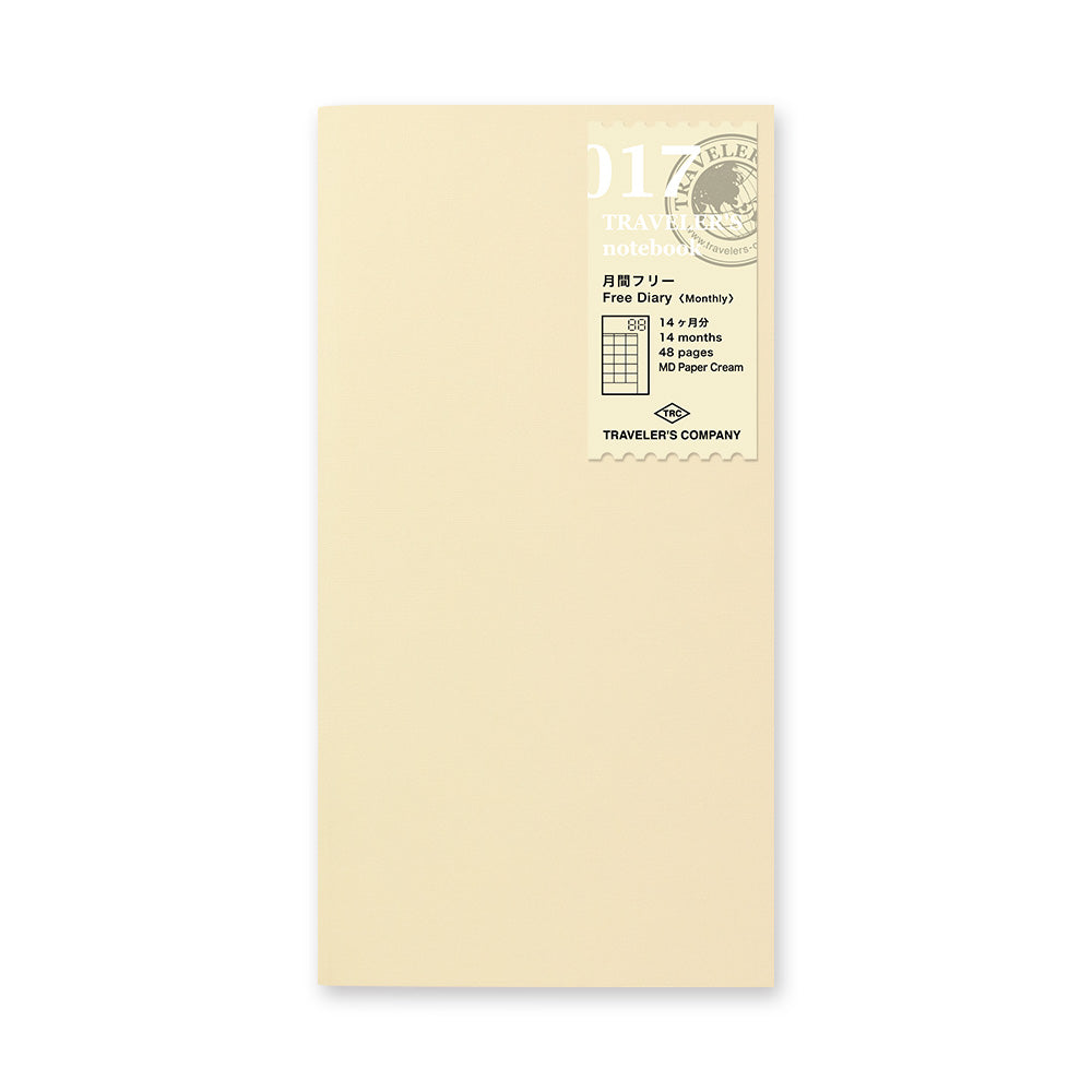 TRAVELER'S notebook 017 Free Monthly Diary (Regular Size)