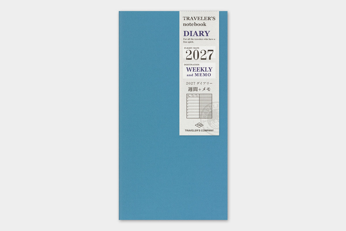 TRAVELER'S notebook 2027 Weekly + Memo Diary (Regular Size)
Welcome the upcoming year in high spirits with TRAVELER'S notebook 2027 Diary lineup where each notebook becomes unique by adding your personal flare!