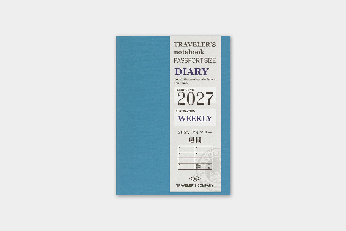 TRAVELER'S notebook 2027 Weekly Diary (Passport Size)
Welcome the upcoming year in high spirits with TRAVELER'S notebook 2027 Diary lineup where each notebook becomes unique by adding your personal flare!
