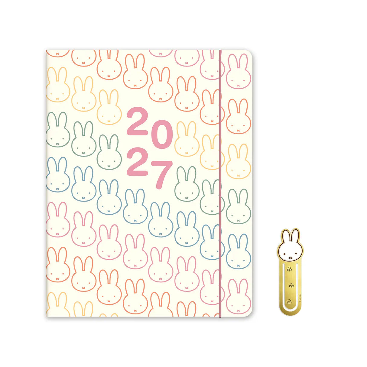 Plan the year with Miffy by your side! This slim 17-month planner (Aug. 2026–Dec. 2027) features monthly planning pages, full-color illustrations, tear-out shopping and to-do lists, and a handy interior pocket. A brass-and-enamel Miffy bookmark adds a charming touch while keeping your place with ease.
• 7.5"w × 9.75"h
• 17 months (Aug. 2026–Dec. 2027)
• 48 pages; 120 gsm acid-free FSC®-certified paper
• Softcover; Center-sewn binding
• Brass and enamel bookmark
• Elastic band closure
© Mercis bv