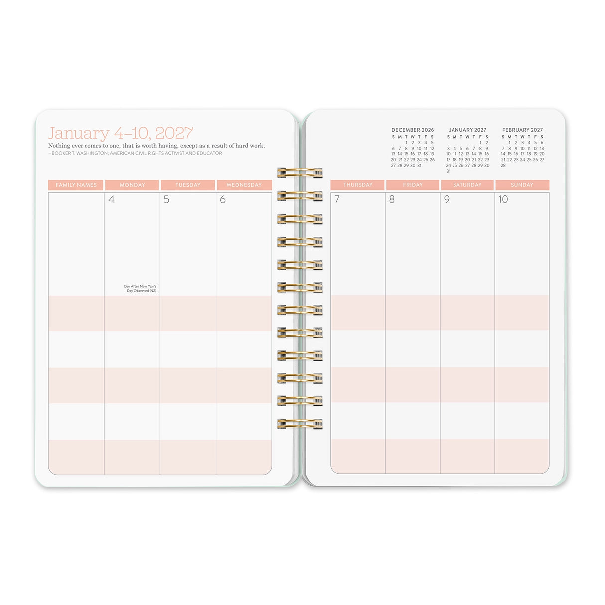 Looking for a planner that can keep pace with your busy life? Meet Orange Circle Studio’s best-selling Do It All™ Planner (Aug. 2026–Dec. 2027). Designed for families and multitaskers alike, it offers space for up to six schedules, plus monthly and weekly views to keep everything on track. Inside, you’ll also find inspirational quotes, fun stickers, and tear-out to-do and shopping lists. Finished with stylish cover art and a handy elastic closure, it’s a planner that truly does it all.
• 5.75"w x 8.25"h
•