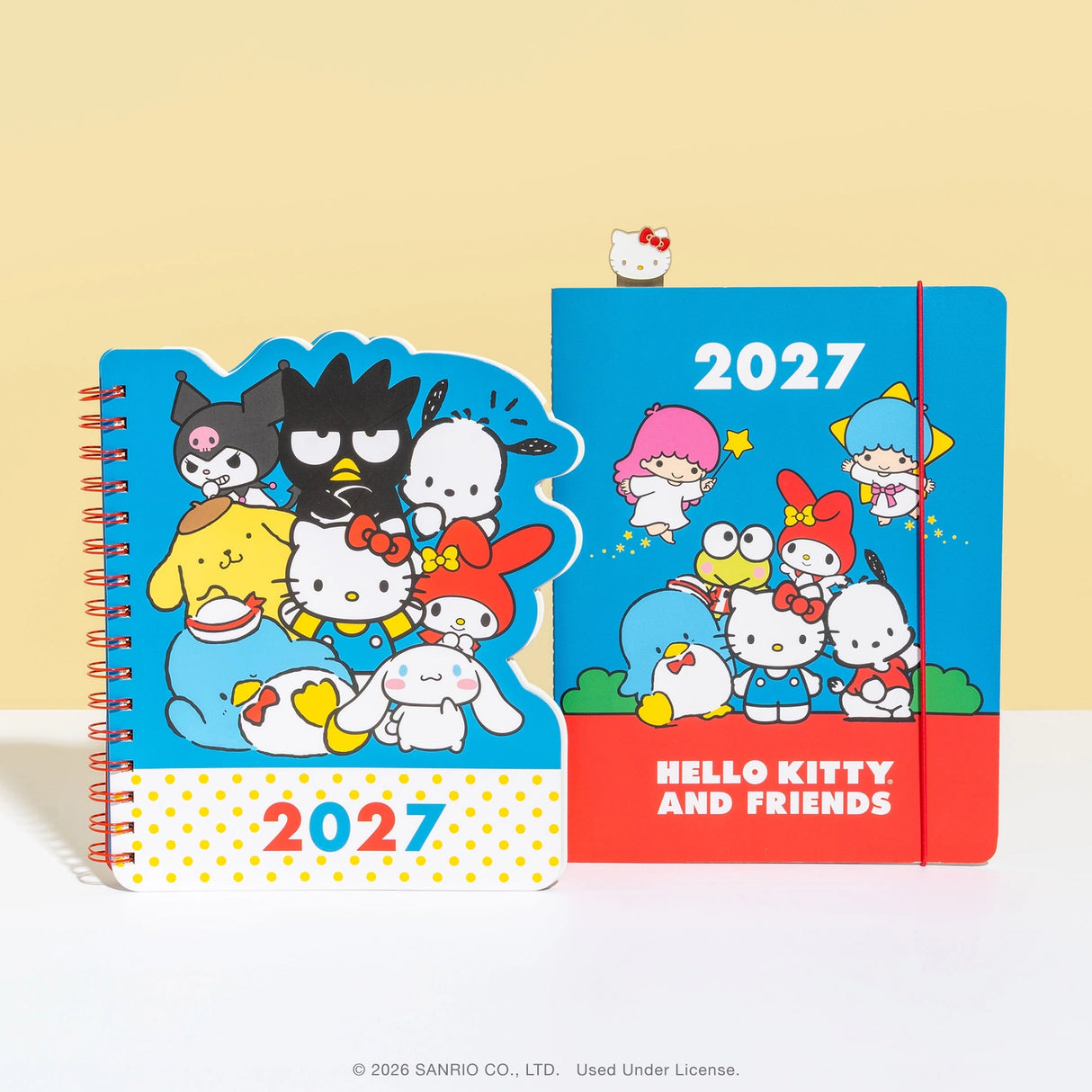 With Hello Kitty® and Friends by your side, all things are possible! This 17-month planner (Aug. 2026–Dec. 2027) features weekly planning pages filled with supercute artwork, plus extra notes pages, a two-year reference calendar, and a holiday list—everything you need to stay organized and inspired all year.
• 7.5"w × 8.5"h
• 17 months (Aug. 2026–Dec. 2027)
• 160 pages; 100 gsm acid-free FSC®-certified paper
• Softcover; Twin-ring wire-o binding
© 2026 SANRIO CO., LTD. Used Under License.
