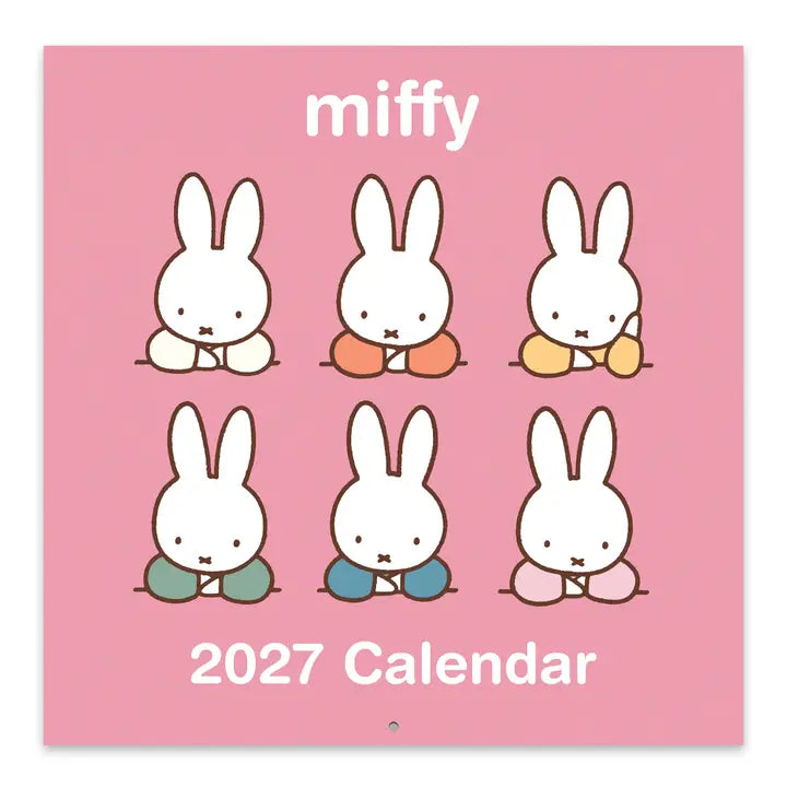 Miffy makes every season sweeter! This classic 12" × 12" Wall Calendar brings Miffy’s adventurous spirit to your home or workspace all year long. From breezy autumn bike rides to sunny springtime gardening, each month showcases Miffy and friends in soft pastel scenes that capture the magic of everyday moments—plus roomy calendar grids with plenty of room to jot down plans, reminders, and special occasions.
• 12"w x 12"h closed
• 12 months (Jan.–Dec. 2027)
• 13 pages; 150 gsm acid-free, FSC®-certified pap