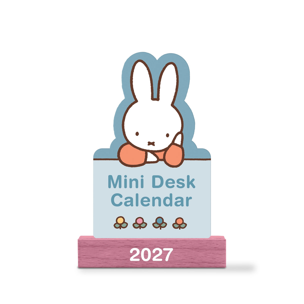 Welcome the new year with this adorable Miffy Desk Calendar (Jan.–Dec. 2027). Each month is printed on a sturdy, die-cut card featuring the iconic bunny in pastel colors and seasonal artwork. Place the current month on the included wooden stand for a sweet, simple calendar reference you’ll enjoy all year long.
• Box: 3.75"w x 5.25"h
• 12 months (Jan.–Dec. 2027)
• 13 sheets; 300 gsm acid-free, FSC®-certified paper
• Shrink-wrapped in paper box
• Includes sturdy wood stand
© Mercis bv