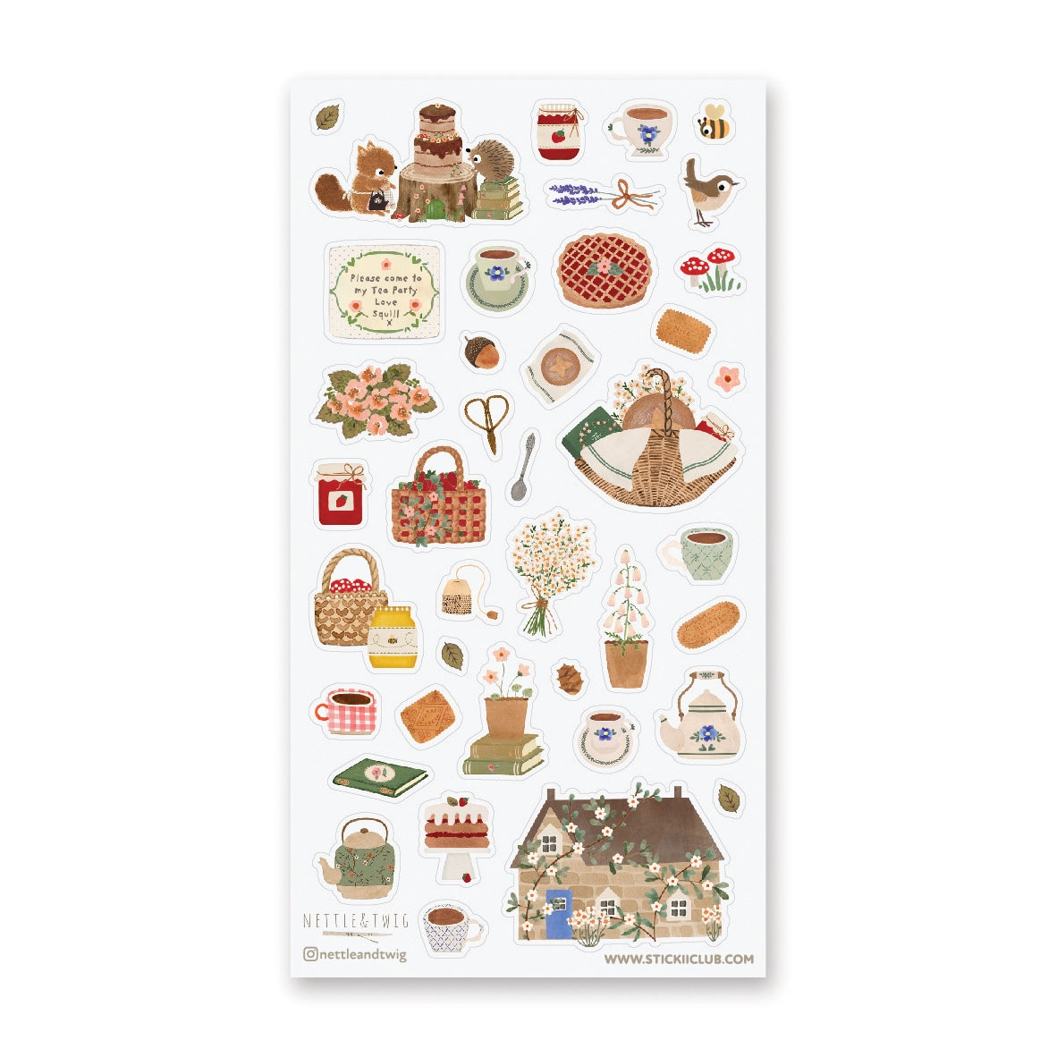STICKII Woodland Tea Party Sticker Sheet