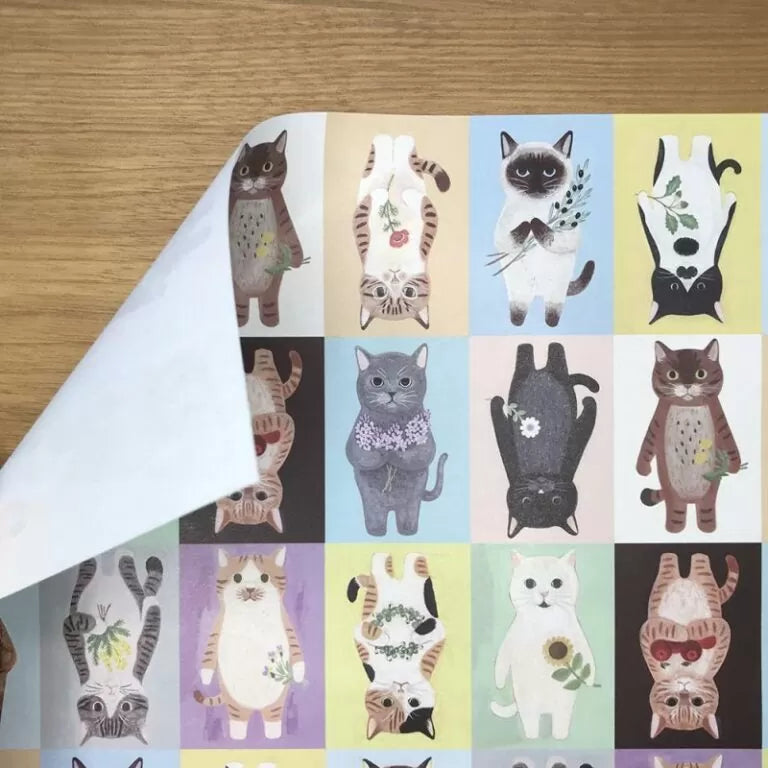 4legs A4 Paper - Cats in Picture Books No.1
Featuring charming watercolor of different cats from Japanese illustrator 4legs.
This A4 sized paper set includes 20 sheets of paper with the same design featuring over 12 different cat drawings. Perfect to use as wrapping paper, making small bags, or using it as a book cover.
Contents: 20 sheets
Size: A4 size (210×297mm)
Paper type/thickness: About the thickness of copy paper