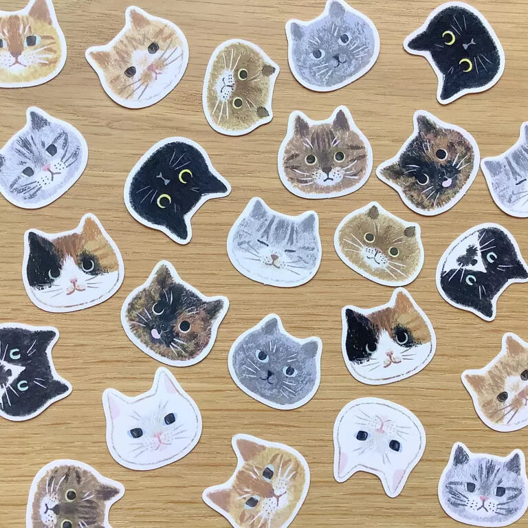 4legs Flake Stickers - Cat Face
We drew the faces of 12 different cats, each with its own unique personality, and turned them into flake stickers. Each comes in two sheets, so please use one, keep one for collection, or maybe give it to someone. Please enjoy.
It comes with a postcard-sized cat illustration paper as a bonus.
24 flake stickers (12 types, 2 sheets each)
1 bonus illustration paper