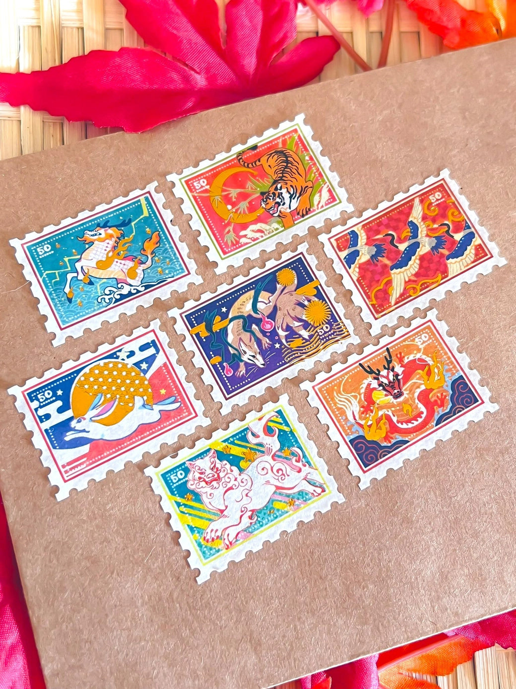 Pegushi Washi Tape - Gold Foil Mythical Creatures Stamp