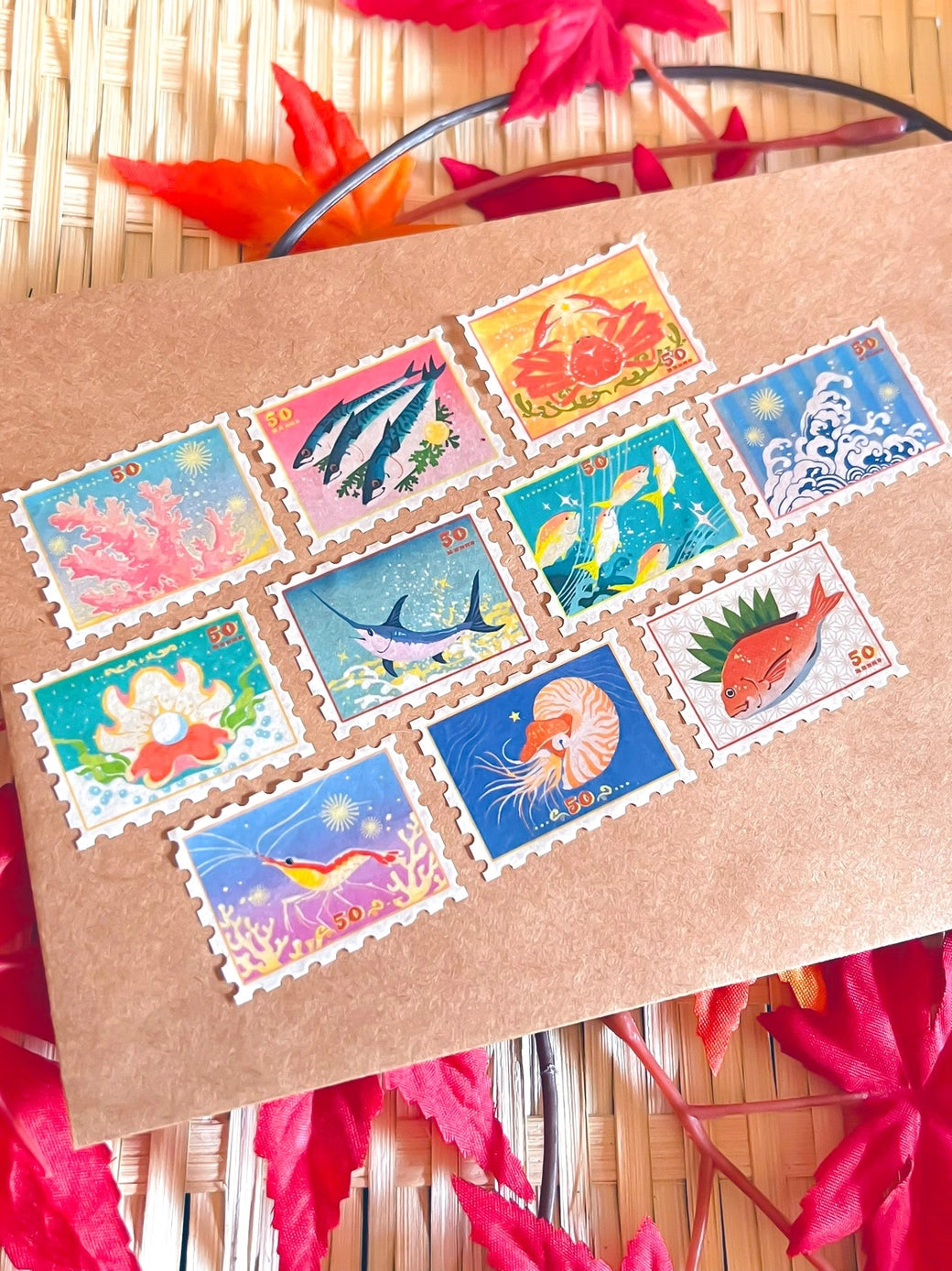 Pegushi Washi Tape - Marine Stamp
