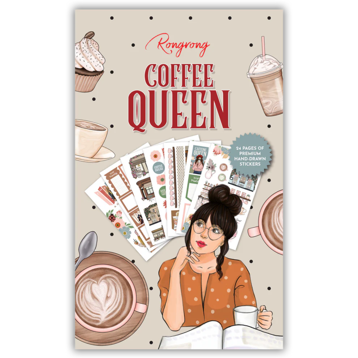 Rongrong Sticker Book - Coffee Queen
Get ready to wrap yourself in a warm hug with every sip of coffee! Introducing the Coffee Queen sticker book by Rongrong DeVoe. ☕️
Filled with 24 pages of premium hand-drawn stickers featuring adorable coffee lover fashion illustrations. From functional appointment trackers to cute coffee shop settings, this sticker book has it all. 😍
Show your love for the world's best drink and decorate your planner or notebook with these gorgeous stickers. Don't wait, grab your co
