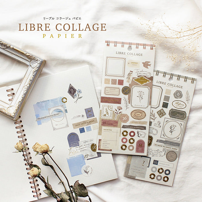 Pegatinas de papel para collage de Libre Verde