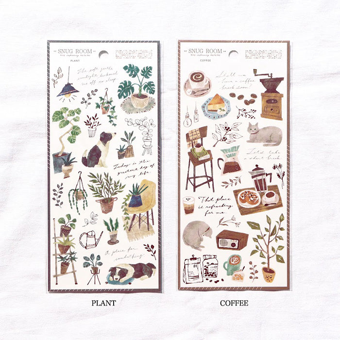 Pegatina para habitación acogedora con diseño de café