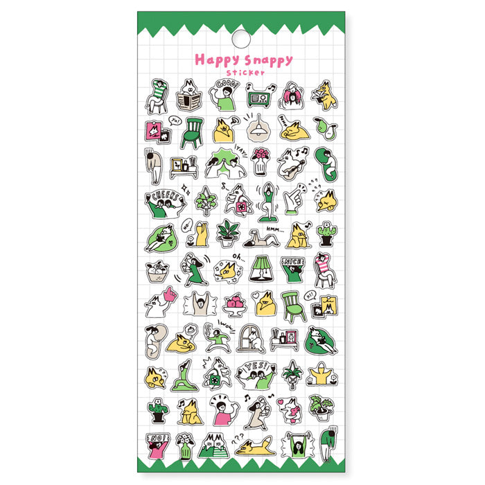 Mind Wave - Happy Snappy Green Sticker