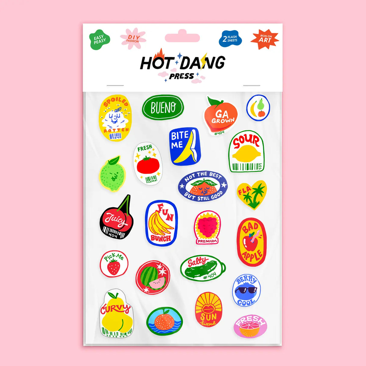 Iron-on Transfer Sheets - Produce Stickers (Pack of 2)