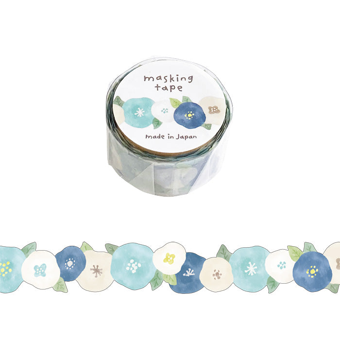 Blue Flower Borderless Washi Tape Mind Wave