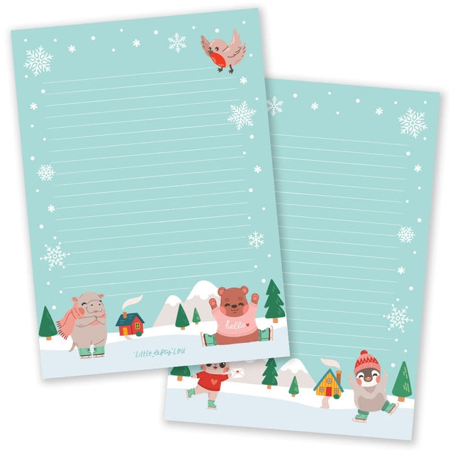 Winter Ice Skating Notepad A5