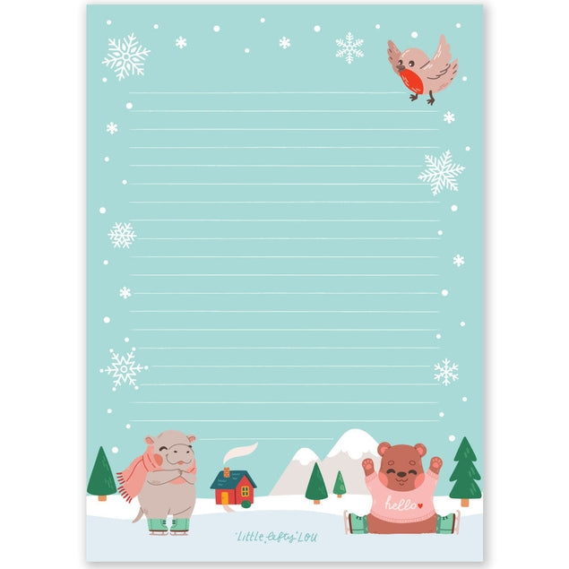 Winter Ice Skating Notepad A5