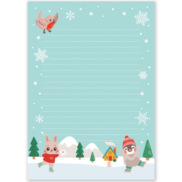 Winter Ice Skating Notepad A5