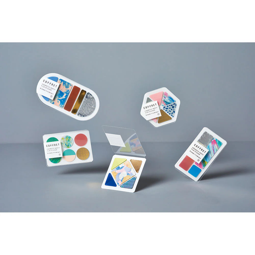 King Jim Coffret Cosmetic Motif Film Stickers Oval Horizon Blue