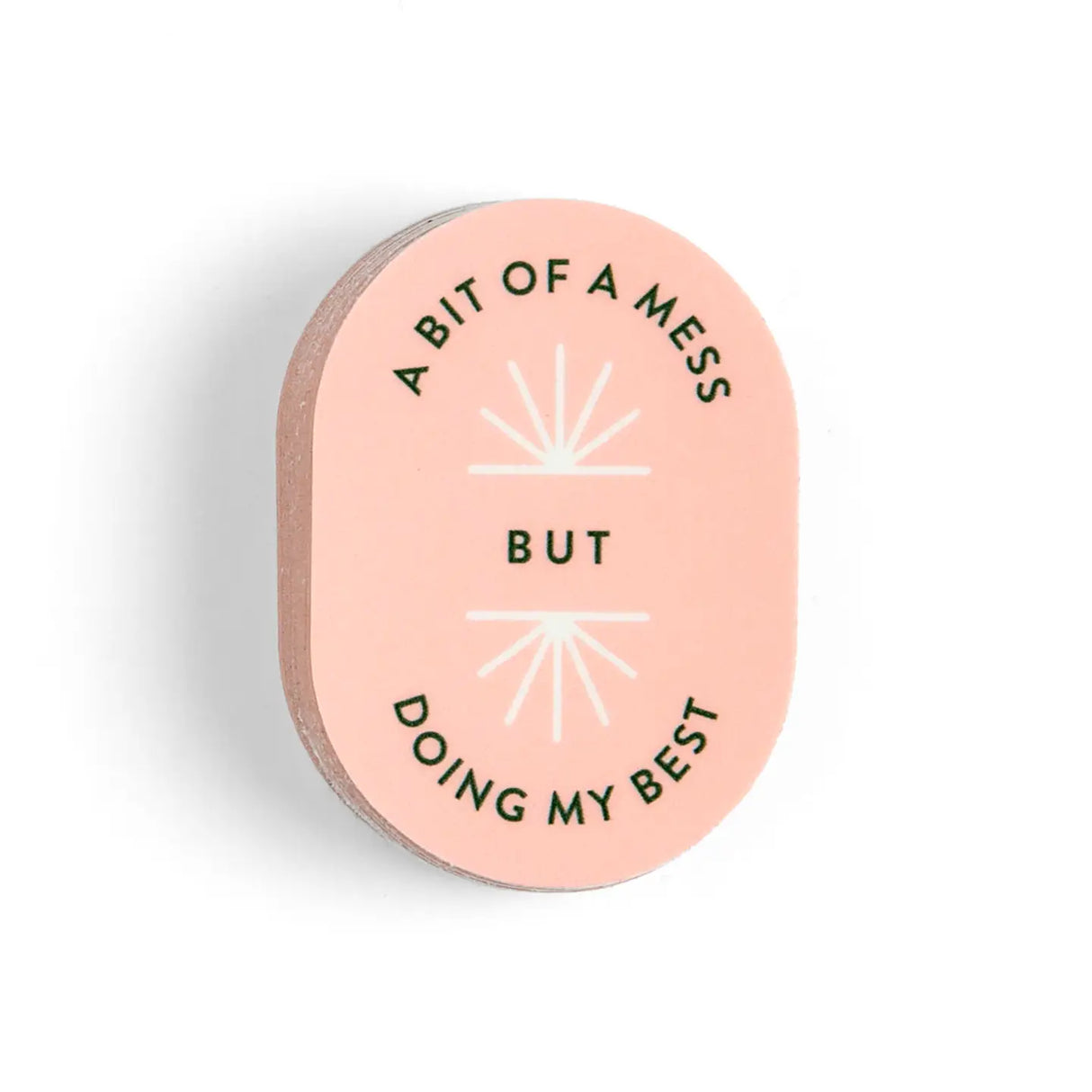Embrace the chaos with a little self-love! The A Bit of a Mess But Doing My Best sticker is a cute and encouraging reminder that perfection isn’t the goal—progress is. Perfect for laptops, water bottles, planners, or anywhere you need a little motivation, this aesthetic, minimalist design makes it a great gift for students, busy professionals, or anyone juggling life’s ups and downs.
• Size: 1.4×2"
• Water and fade-resistant laminated finish