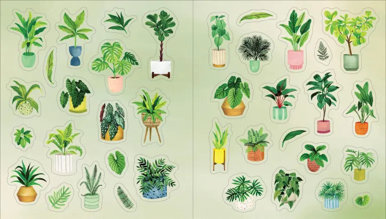 A collection of 675+ beautifully illustrated stickers for every plant enthusiast.
Immerse yourself in the world of plants with this stunning collection of hand-painted stickers, each one a loving ode to the greenery all around us. Potted houseplants add coziness to a sunny windowsill; prickly cacti adorn a warm desert landscape; ladybugs and tulips hide among an inviting garden oasis; tiny terraria perch on a wooden shelf; and much more.
Every sticker is a small work of art, meant to inspire creativity an