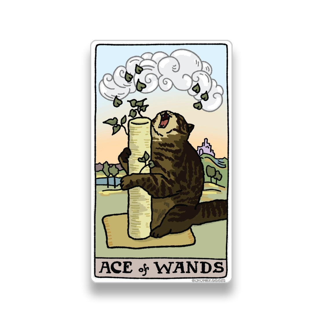 Pegatinas de memes de gatos del Tarot del As de Bastos (Arcanos Mayores)