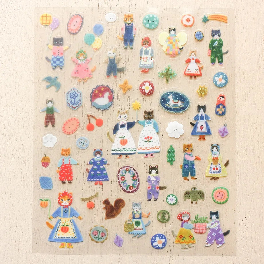 Pegatina de gatos y botones de Aiko Fukawa