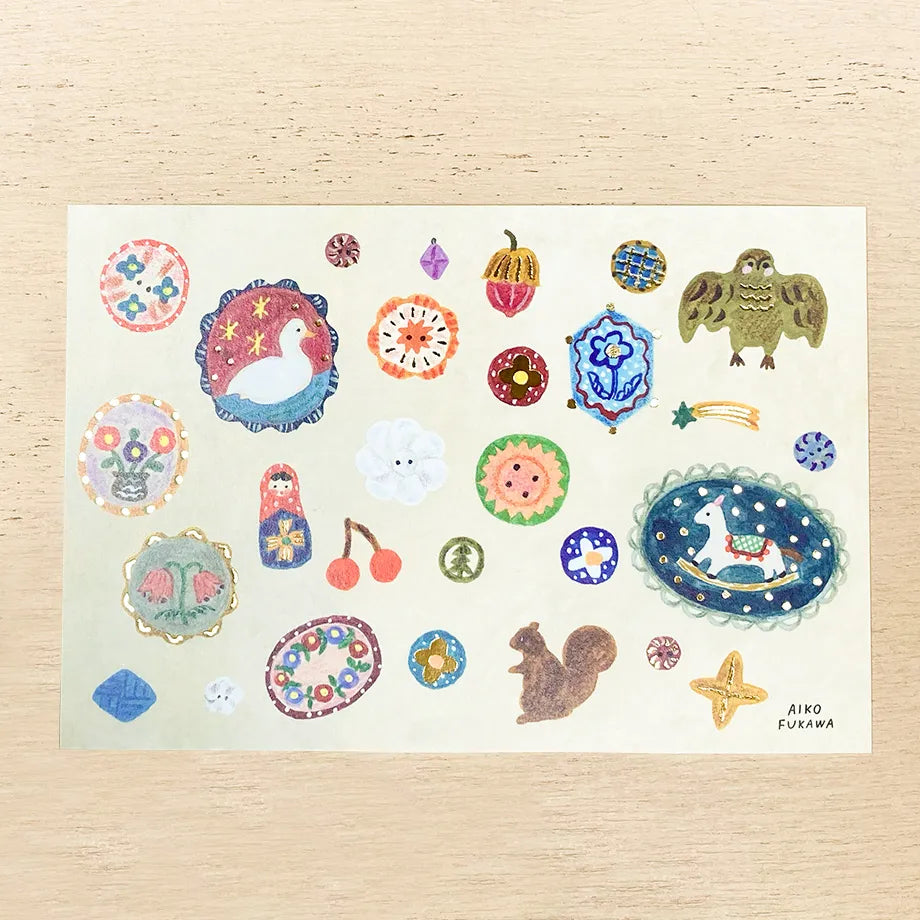 The gold foil stamping on the entire postcard shines brightly.
Full color printing is also applied to the back side.
It is also recommended to accompany gifts to loved ones or display them as an interior decoration in your room.
4 in x 6 in
Includes 1 post card