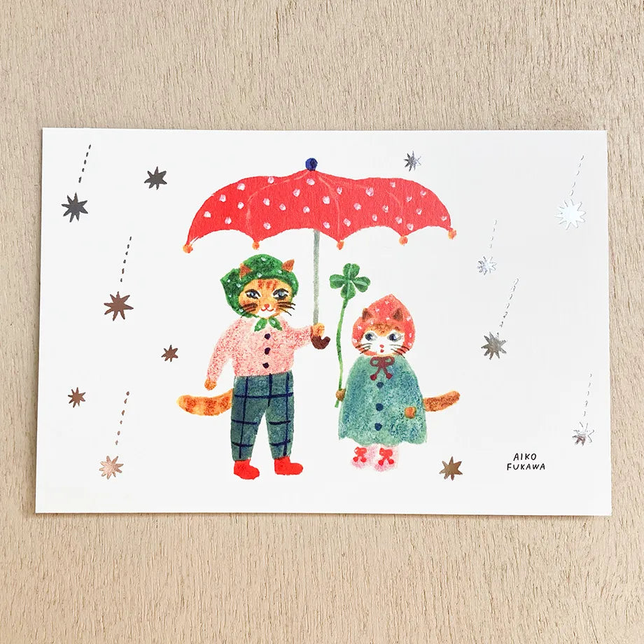 The gold foil stamping on the entire postcard shines brightly.
Full color printing is also applied to the back side.
It is also recommended to accompany gifts to loved ones or display them as an interior decoration in your room.
4 in x 6 in
Includes 1 post card