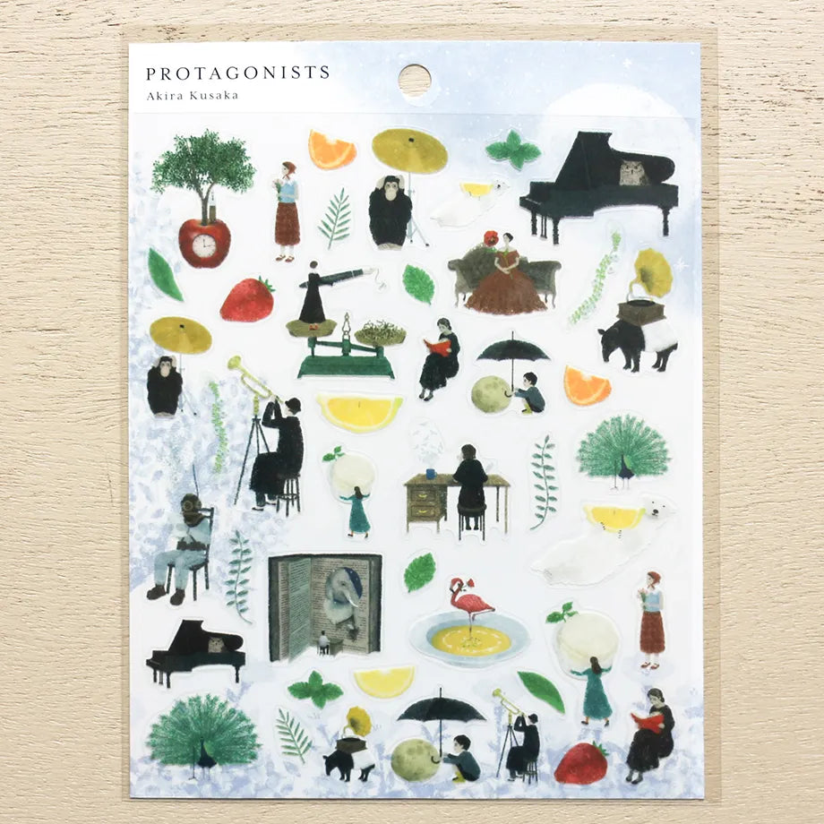 Stickers of illustrator Akira Kusaka. This sticker sheet is packed with beautiful drawings meant to evoke stories and memories.
Printed on PET material, the stickers have a smooth, durable finish that’s easy to peel and place - great for both everyday use and special projects.
✨ Product Details
Smooth, durable PET sticker material
Perfect for planners, journals, scrapbooking, and cardmaking
Backing Sheet Size: 141 × 188 mm
Sticker sheet size: 138 × 170 mm
