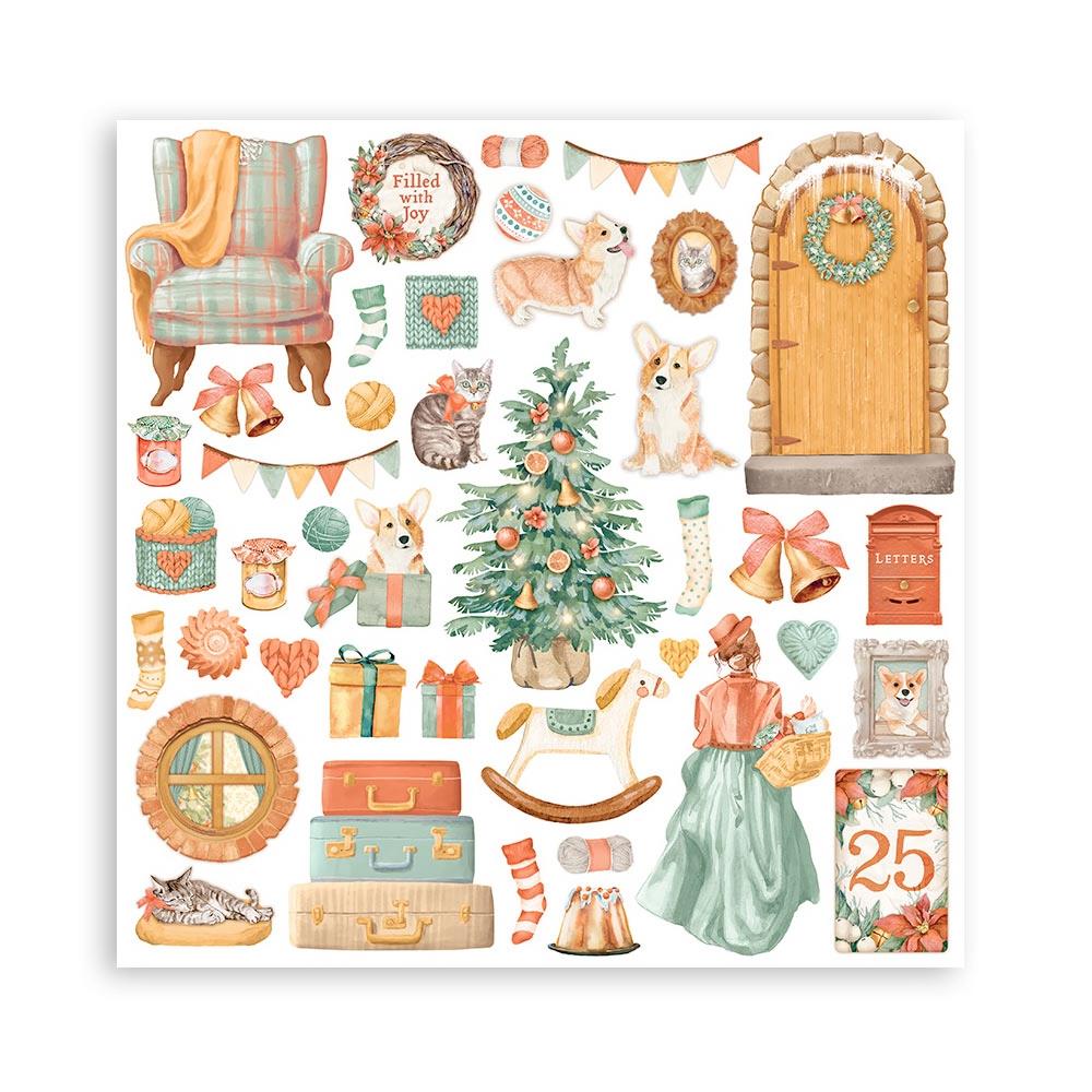Bloc de papel navideño para todo uso, 12" x 12", paquete de 10