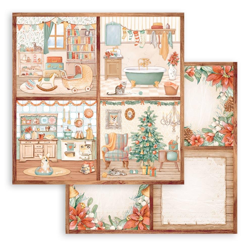 Bloc de papel navideño para todo uso, 12" x 12", paquete de 10