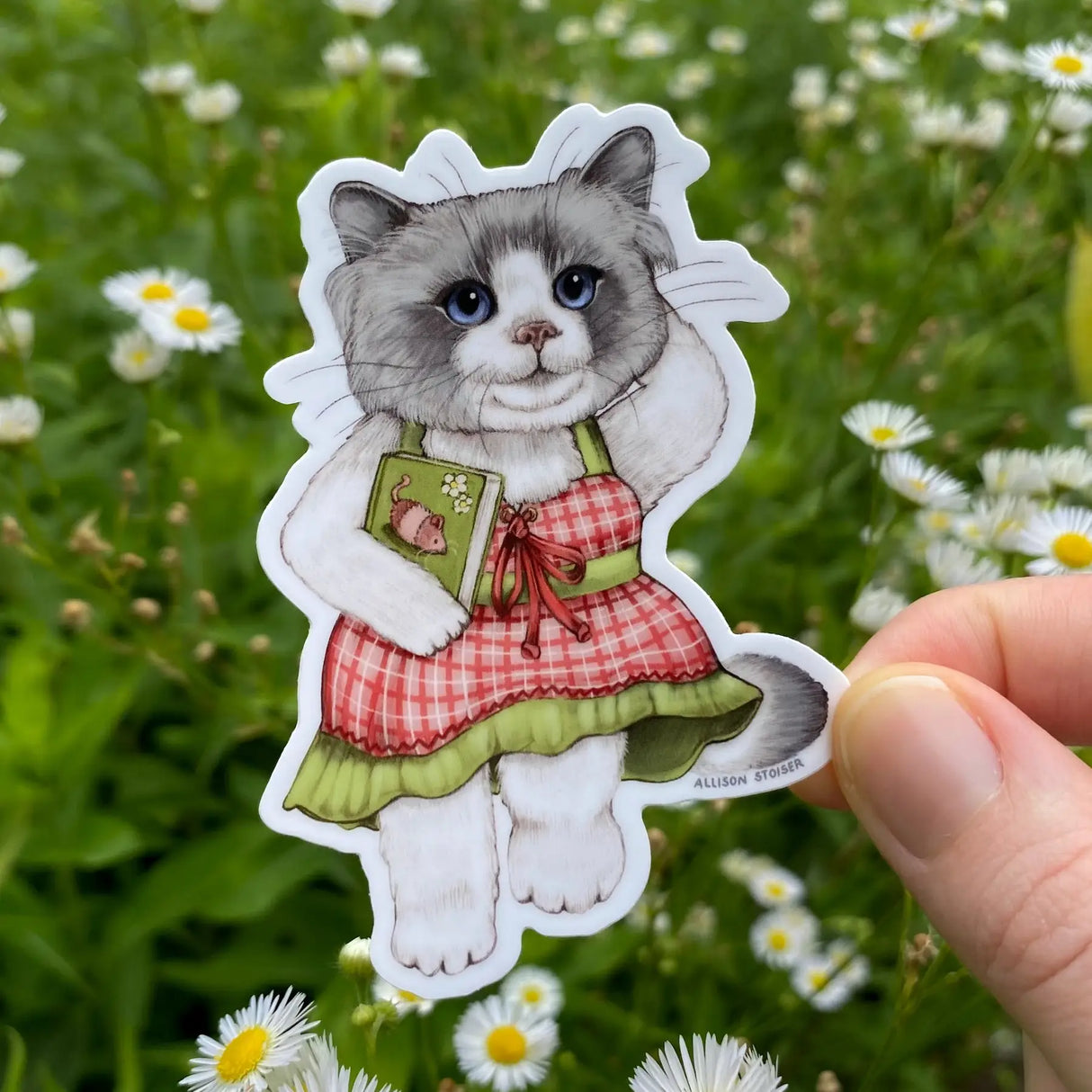 Allison Stoiser Art - Beach Read Bookish Ragdoll Cat Vinyl Sticker
What's better than a day at the beach and the perfect beach read? Absolutely nothing, according to this beach-going ragdoll cat.