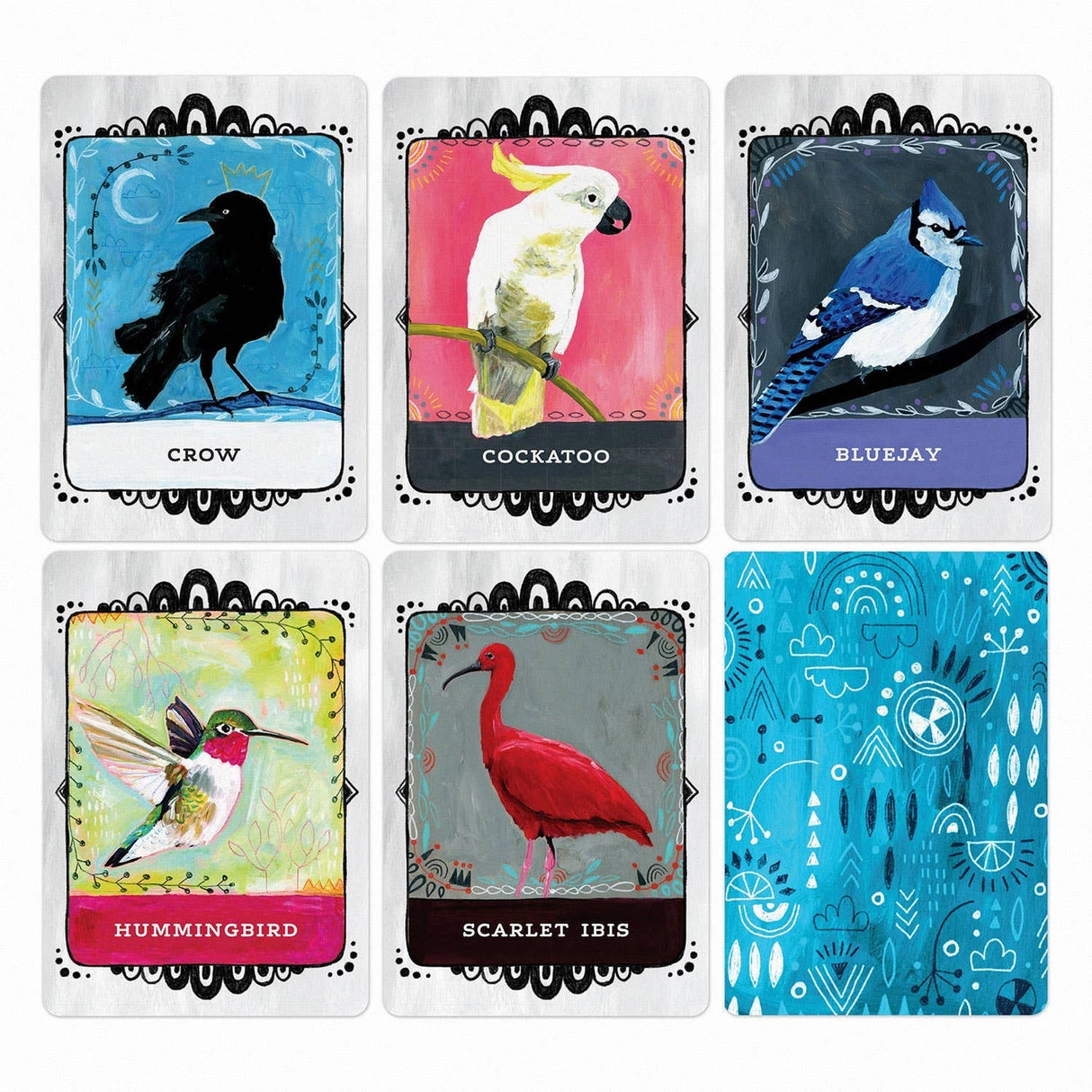 This beautiful oracle deck will help you spread your wings and fly into the wonderful world of birds + self-discovery.
Each card features a hand-painted bird portrait by artist Jessica Swift, and the guidebook is filled with messages and encouragement from 50 different birds that will guide you toward inner adventures and new emotional heights.
Animal deck illustrated by Jessica Swift
50 cards + 56-page guide book
4 x 5.5 x 1.5 inch box with magnetic closure