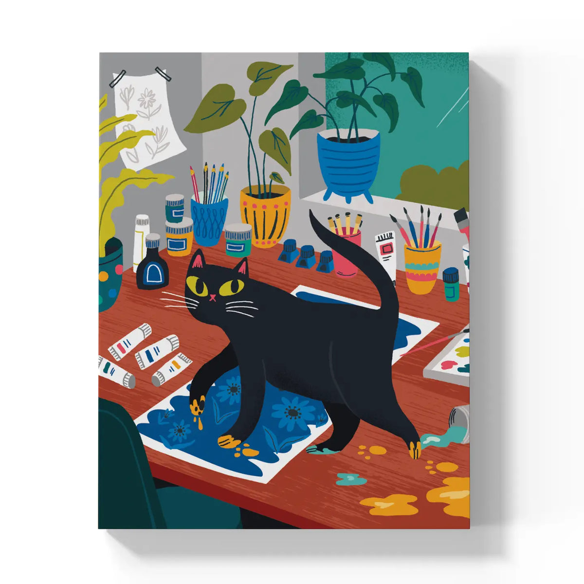 Featured Artist: Allison Cole
Unleash creativity with the Art Cat Medium Notebook! This vibrant cat notebook is perfect for doodles, notes, and everyday inspiration.
Product Specs:
• Soft-touch and Water Resistant: Velvety smooth to the touch, this soft-touch cover feels like magic in your hands.
• Mid-Sized and Portable: 7" x 9" softcover notebook, perfect for everyday use.
• Ample Space: 144 Lined pages to capture every thought and idea.
• Layflat and Build to Last: Durable, Smyth-sewn binding for long-