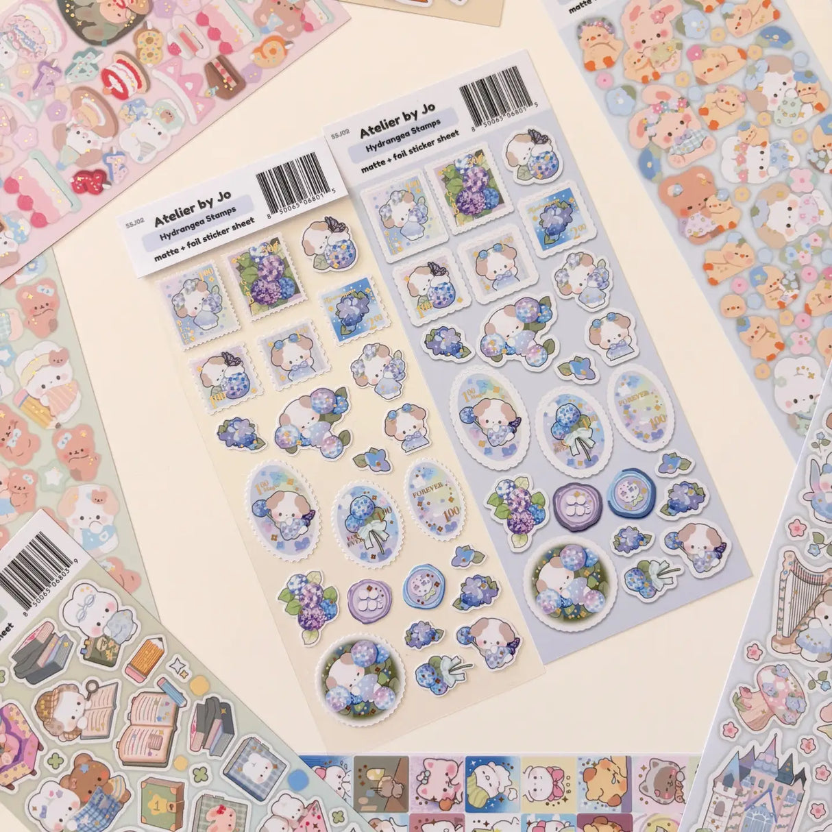 Atelier by Jo - Hydrangea Stamps Sticker Sheet