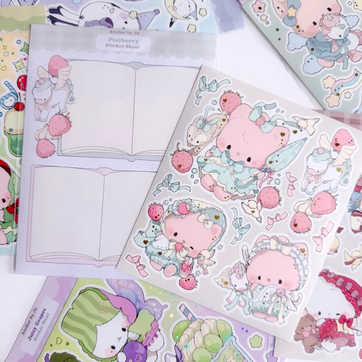 Introducing larger stickers to be the center of focus in your journal spreads! These detailed, illustrated stickers will add a cozy flair to any journal.
Product details:
135 mm x 160 mm sticker sheet.
Matte with Foil
135 mm x 180 mm memo sticker sheet backing - writable.