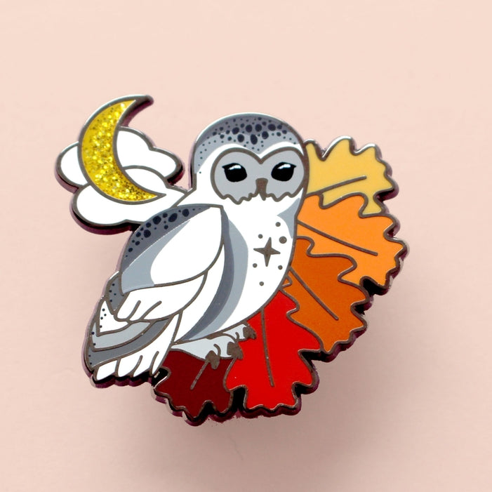 Pin de esmalte de búho otoñal: colección Autumn Fall