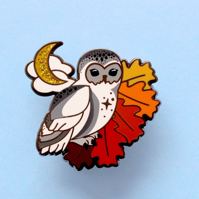 Pin de esmalte de búho otoñal: colección Autumn Fall