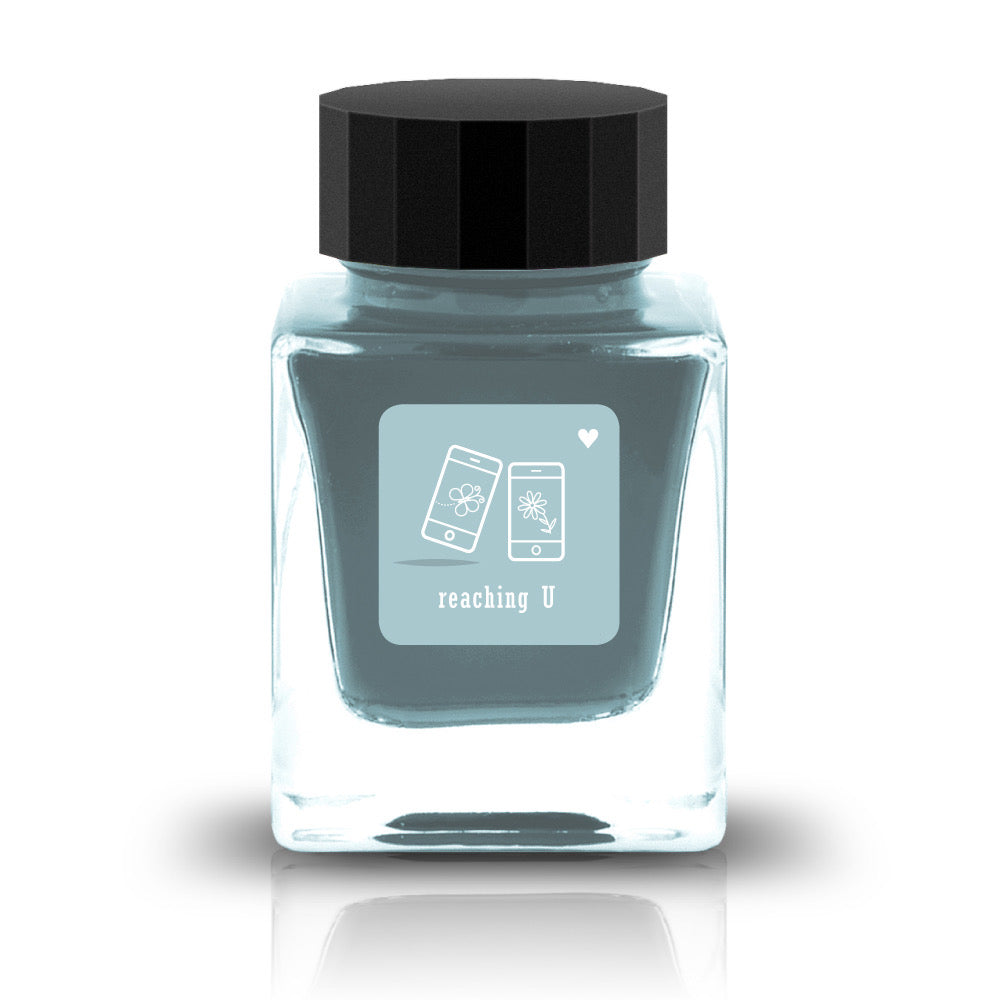 reaching U Ink
The Baby Color Collection features pastel colors to add whimsy and softness to your writing. Many colors feature a "U" in the title to reemphasize the soft nature of the colors.
RGB: 170, 201, 206
Pastel Blue
30 ml