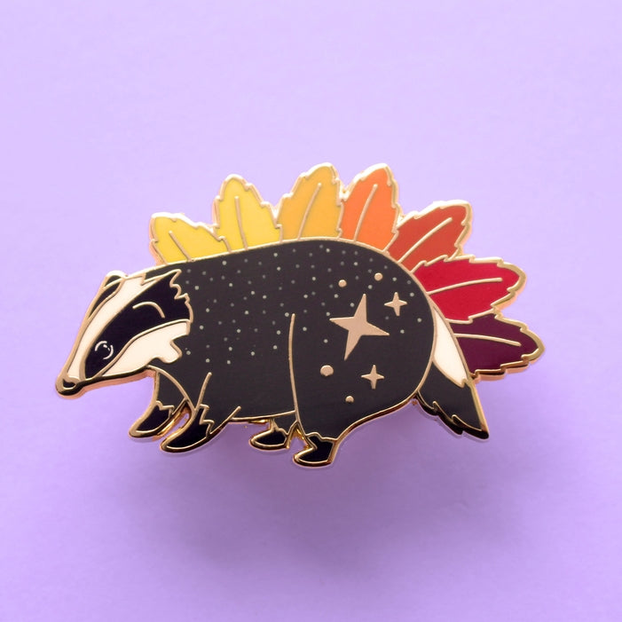 Pin de esmalte de tejón: colección otoño-invierno