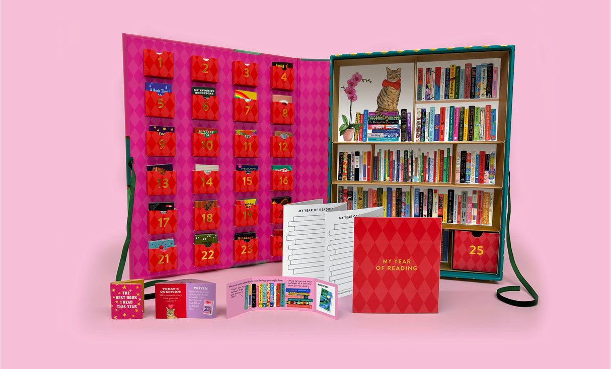 An irresistible advent calendar for booklovers based on Jane Mount’s beloved Bibliophile books and artwork.Each tiny book will delight you—filled with a question for the day or trivia made for booklovers, all accompanied by irresistible illustrations. The little library provided inside offers the perfect place to shelve the mini treasures once you have enjoyed each book’s splendor!
The Bibliophile’s Advent Calendar for Booklovers includes:
24 miniature books of prompts, trivia, and illustrations
A m