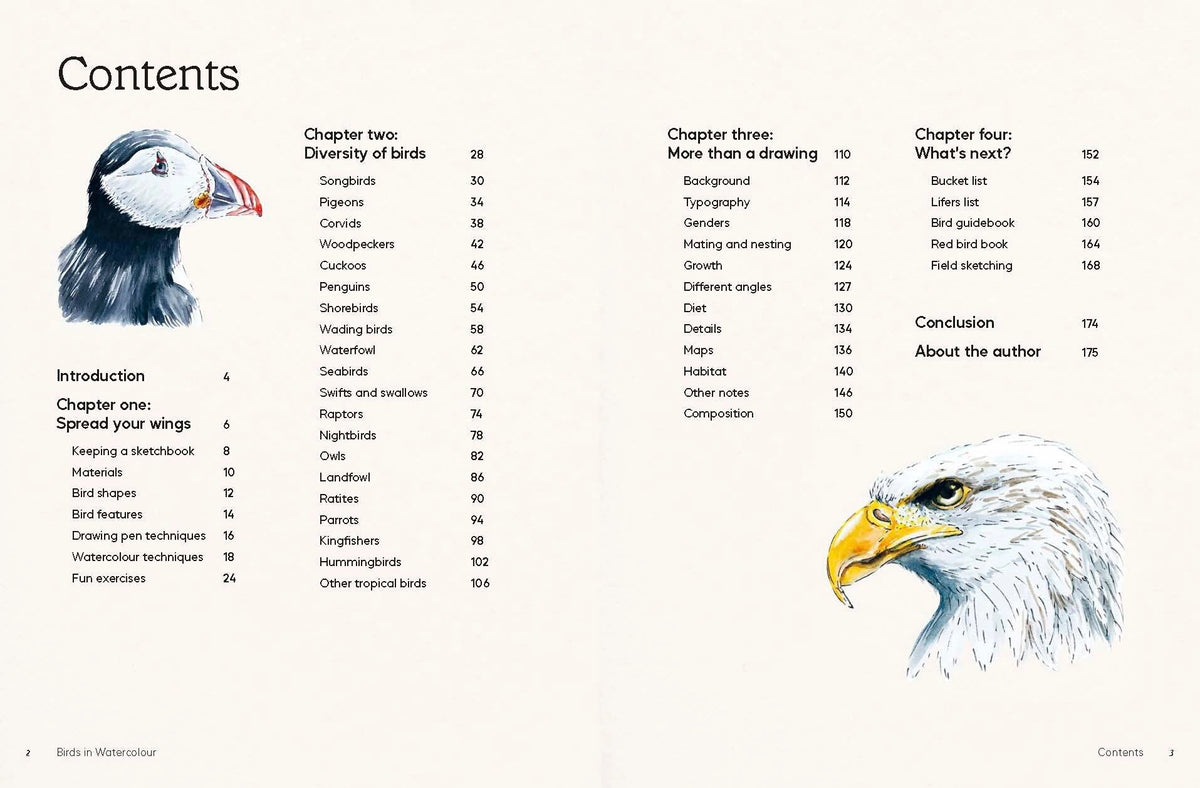Birds in Watercolour: A Beginner's Guide to Drawing and Painting Birds
Discover the joy of drawing and painting birds with this inspiring, accessible guide for bird lovers, budding artists and nature journalers.