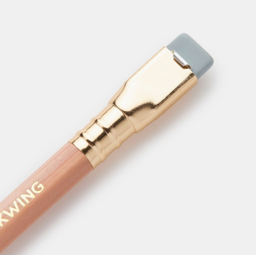 The Blackwing Natural Pencil features our popular extra-firm graphite, ideal for long-form writing and detailed line work. Each pencil features a minimalist design with an exposed Incense-cedar barrel and a subtle, clear matte finish—don’t forget the unique square Blackwing ferrule and replaceable grey eraser.
Blackwing Natural pencils come in a 12-pack gift box that doubles as a pencil cup.
All Blackwing pencil products conform to ASTM D-4236.