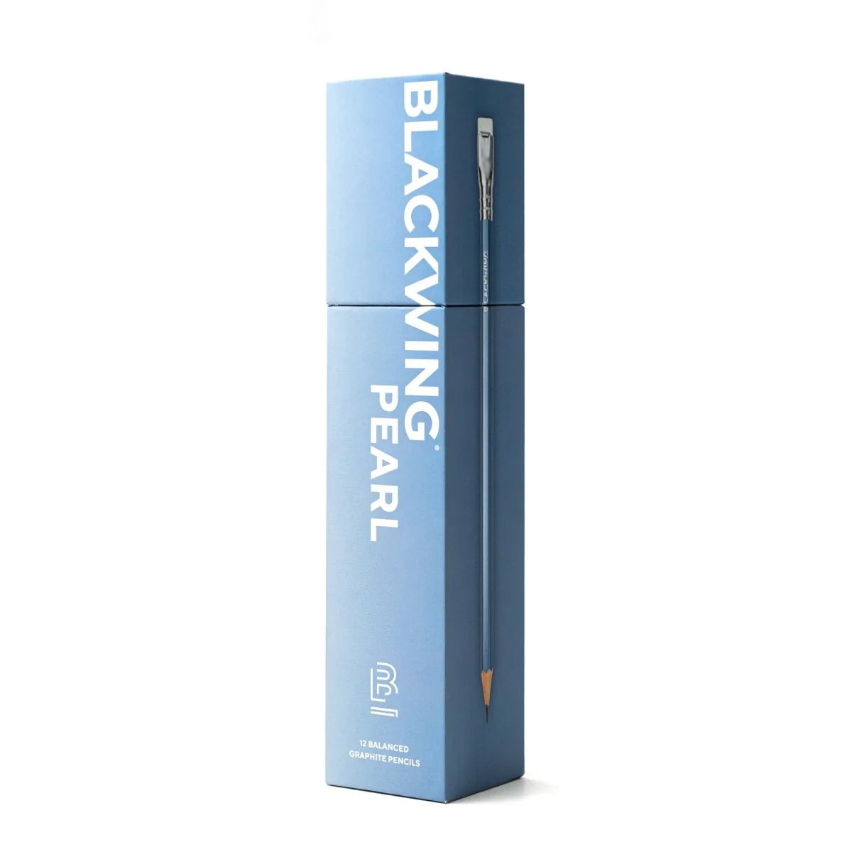 A favorite of calligraphers and illustrators, the Blackwing Pearl pencil includes a balanced and smooth graphite core that is softer than the graphite found in the Blackwing 602 but firmer than the graphite found in the Blackwing Matte. Perfect for daily writing, journaling, and sketching. Each pencil features a pearlescent white, pink, or blue finish, our iconic square Blackwing ferrule, and a replaceable eraser.
Blackwing Pearl pencils come in a 12-pack gift box that doubles as a pencil cup. 
