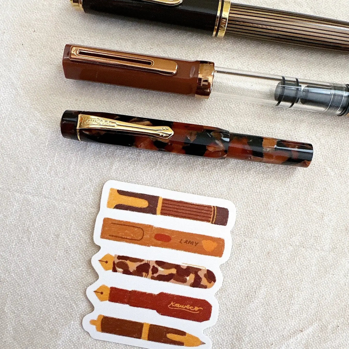 Bloom Paper Studio Die Cut Sticker - Bear's Pen Stack
These are a few of Bear's favorite pens that are currently inked! With brown ink of course! made with:
premium matte sticker paper
weatherproof - 2.4"x2.3"
Note: Colors on screen may appear slightly different on paper. By purchasing, you have acknowledged reading this disclaimer.
Includes 1 Sticker