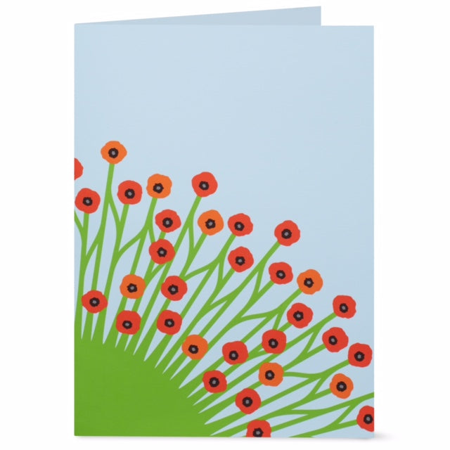 Tarjeta desplegable Amapolas en flor