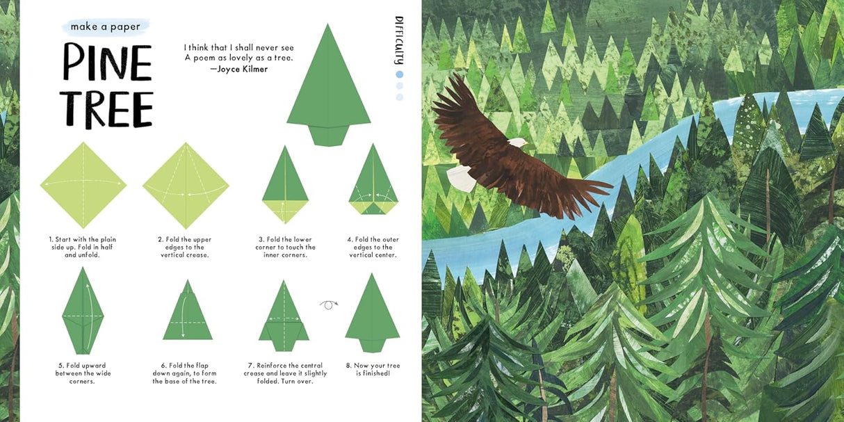This stunning gift book from the National Trust features enticing paper-cut artwork from Clover Robin, alongside simple instructions to make 13 different origami plants and flowers, poems about nature, as well as 50 sheets of origami paper! Read the poem, enjoy the picture … and then make the origami figure! From blossom to beech leaves and clovers to carnations, these amazing origami figures are all inspired by nature. Featuring clear instructions for 13 nature-themed pieces across three different difficul