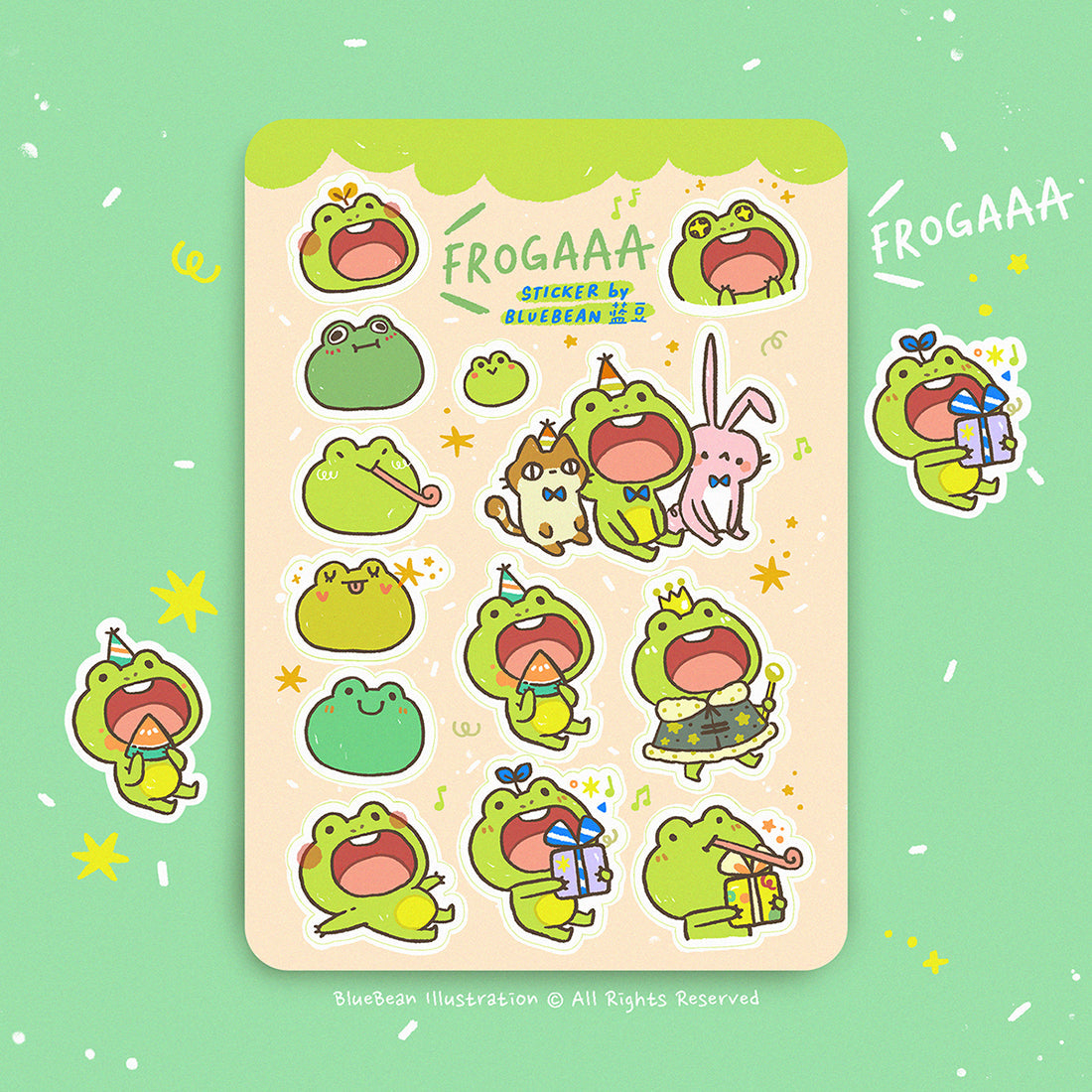 Here is where whimsical illustrations and delightful goodies come to life. Add a touch of artistry to your world.
Sticker sheer featuring artwork from Blue Bean Illustrations
Approximately 4.5in x 5.5in
Comes with one sticker sheet